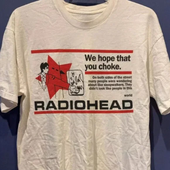 Vintage 90s Radiohead Band Rock Music Merch T-Shirt, Radiohead unisex tee shirt - Picture 2 of 4